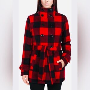 Ike Behar Buffalo Plaid Womens Fleece Jacket